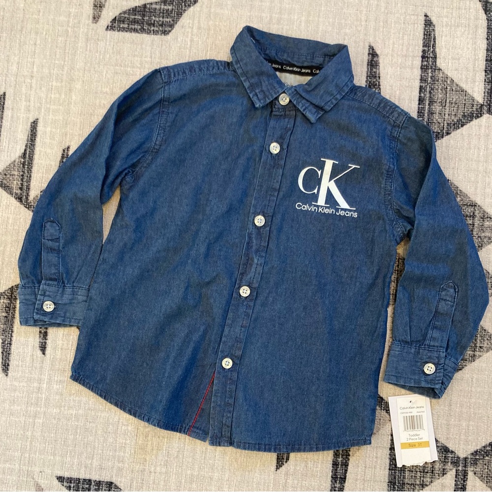 NEW CK Jeans Denim Button Down, 3T